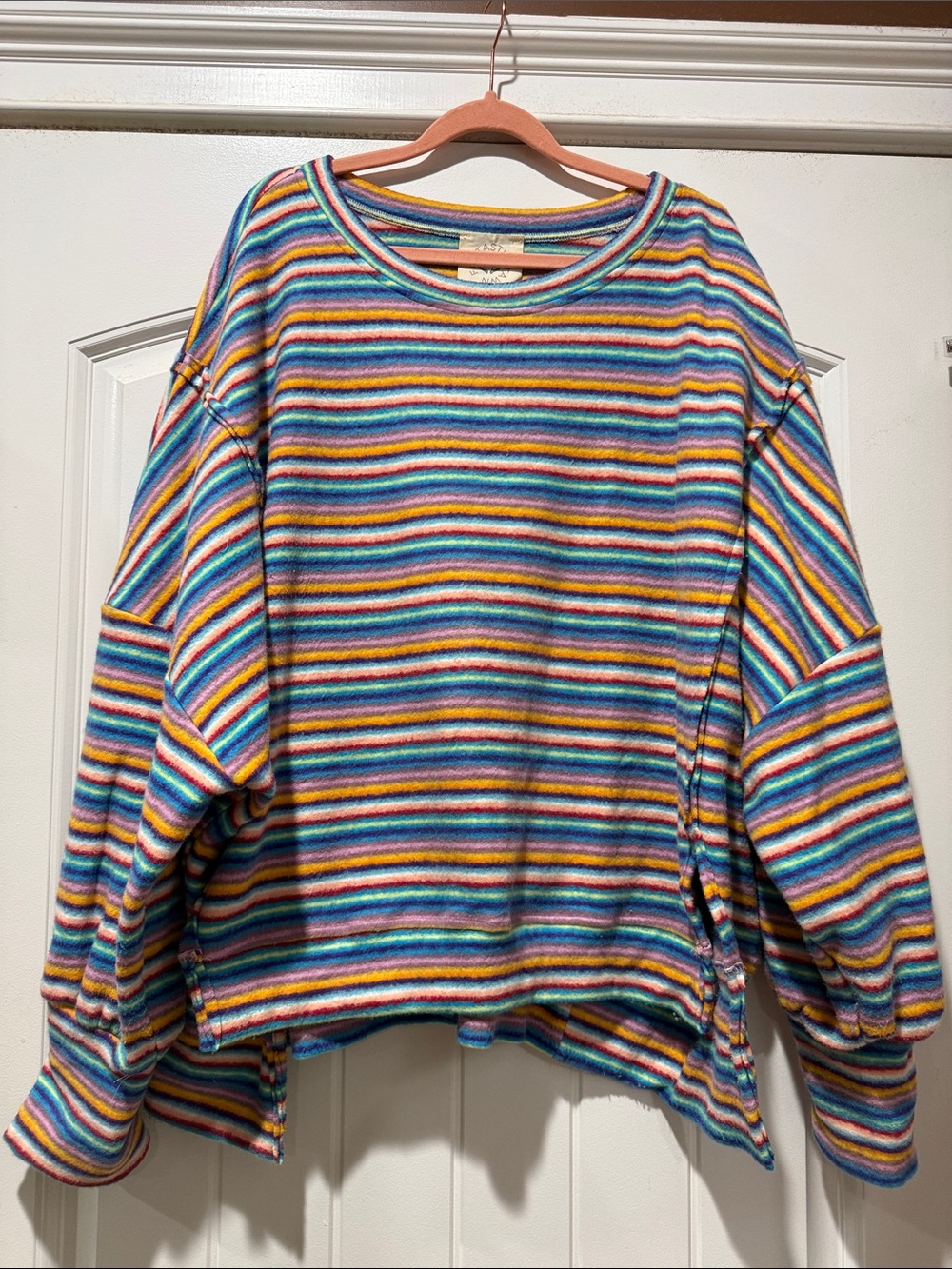 Fantastic Fawn Rainbow Striped Knit Pullover